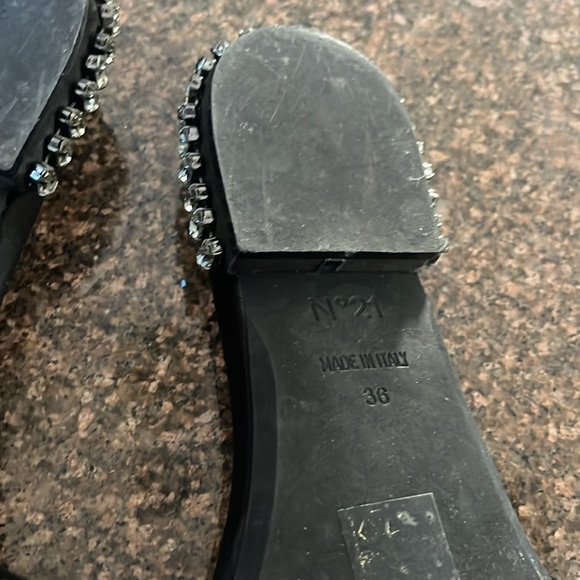 NO 21 LADIES black Crystal slides sandals-6M-GORGEOUS! - Picture 7 of 13